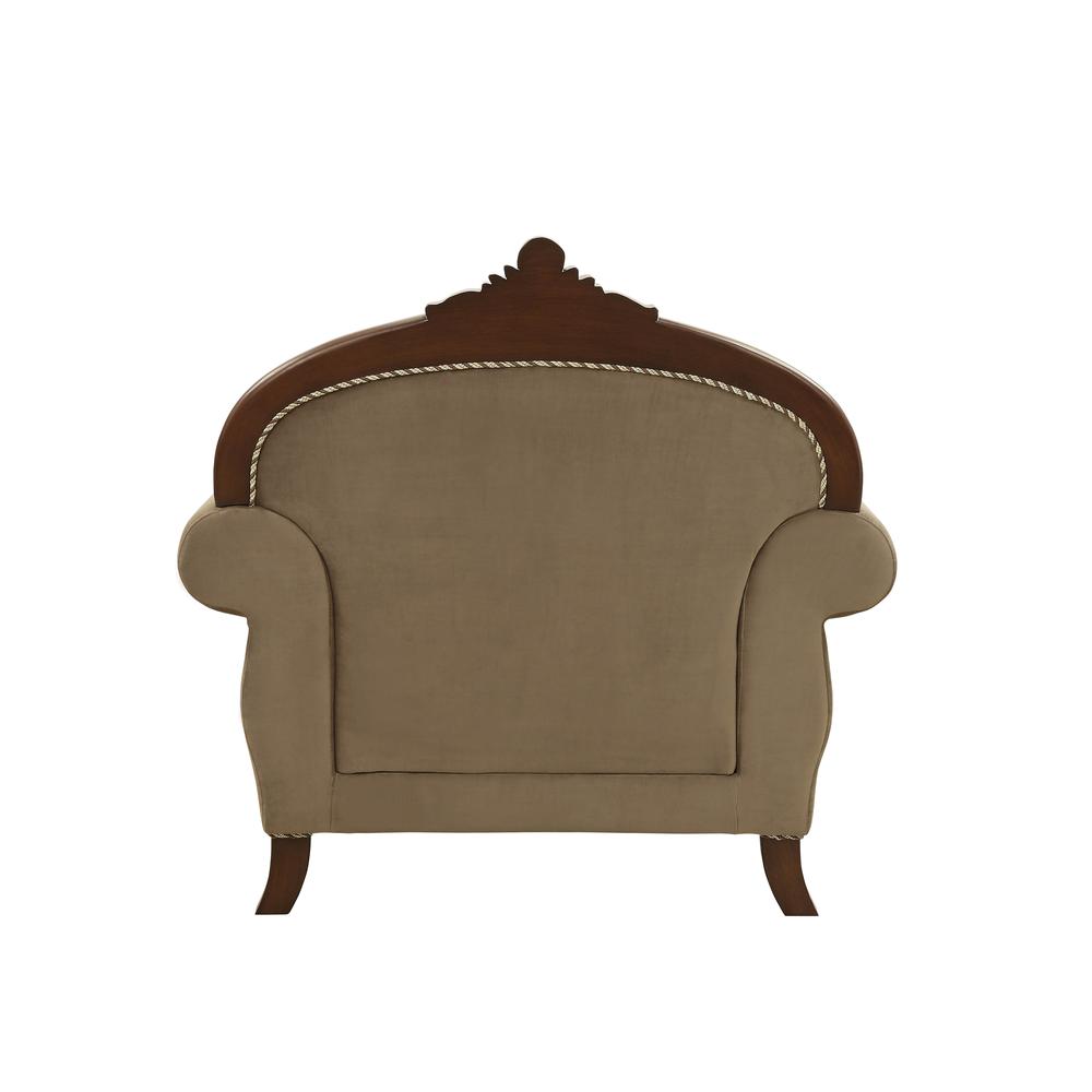 Mehadi Chair w/2 Pillows, Fabric & Walnut (50692). Picture 3