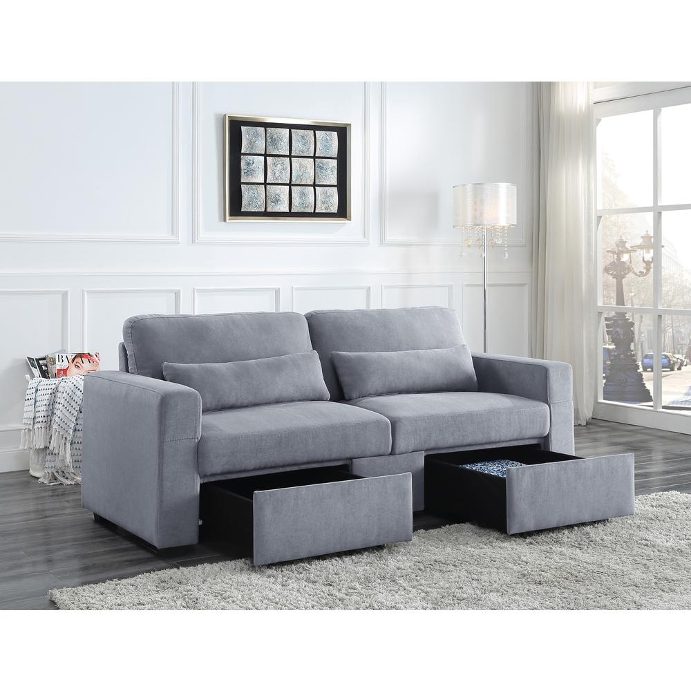 Rogyne Storage Sofa, Gray Linen (51895). Picture 7
