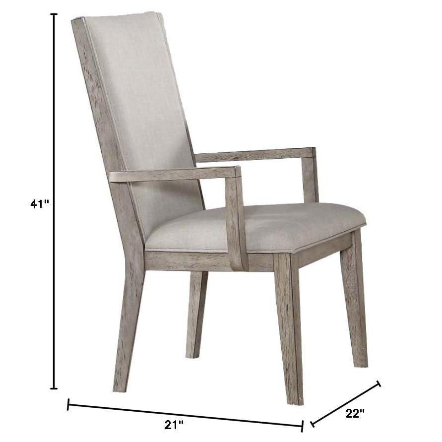 ACME Rocky Arm Chair (Set-2), Fabric & Gray Oak. Picture 5