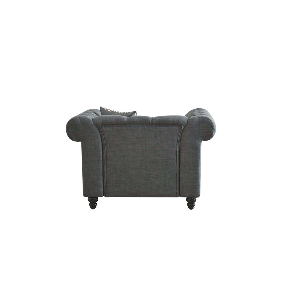 Aurelia Chair w/1 Pillow, Gray Linen. Picture 2
