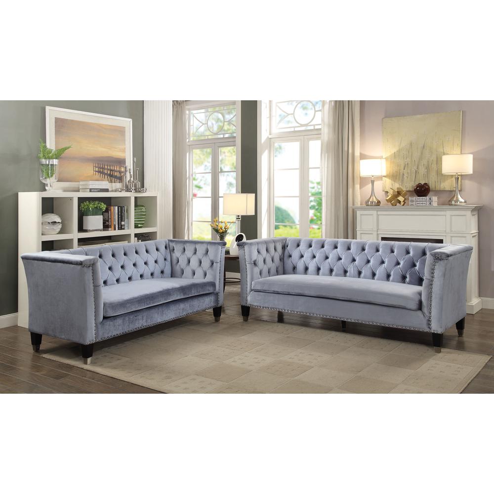 Honor Sofa, Blue-Gray Velvet (52785). Picture 1