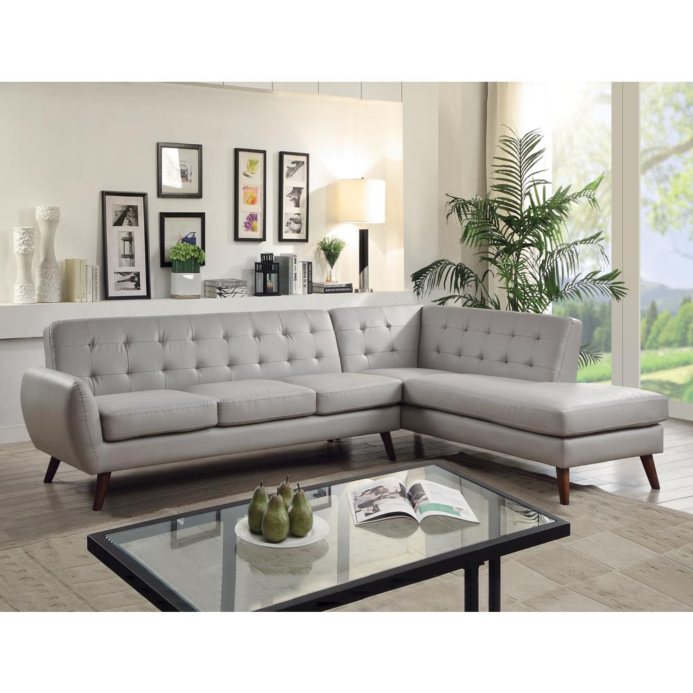 Essick II Sectional Sofa, Gray PU (1Set/2Ctn). Picture 2