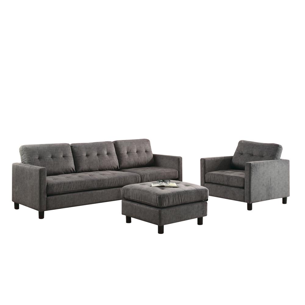 Ceasar Sectional Sofa (Rev. Ottoman), Gray Fabric (1Set/2Ctn). Picture 1