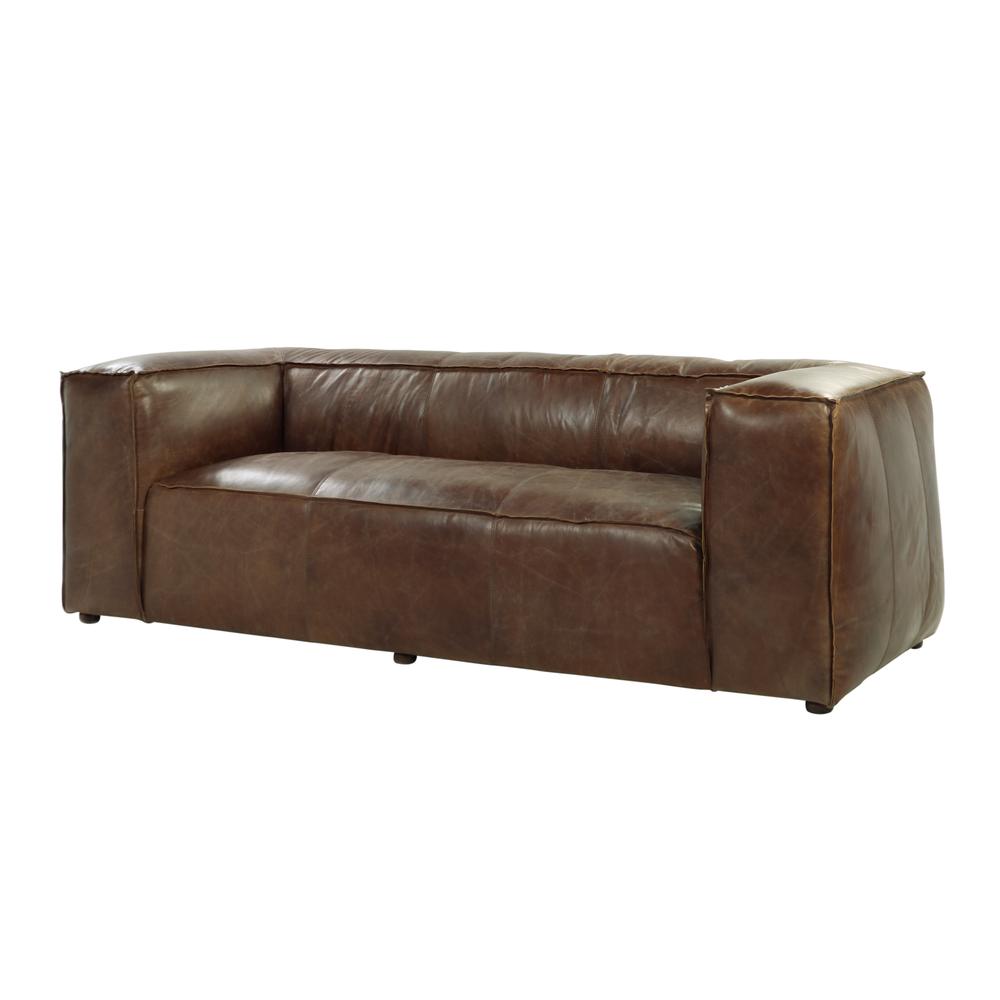Brancaster Sofa, Retro Brown Top Grain Leather. Picture 1