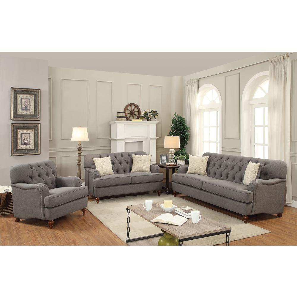 Sofa (w/2 Pillows), Dark Gray Fabric 53690. Picture 1