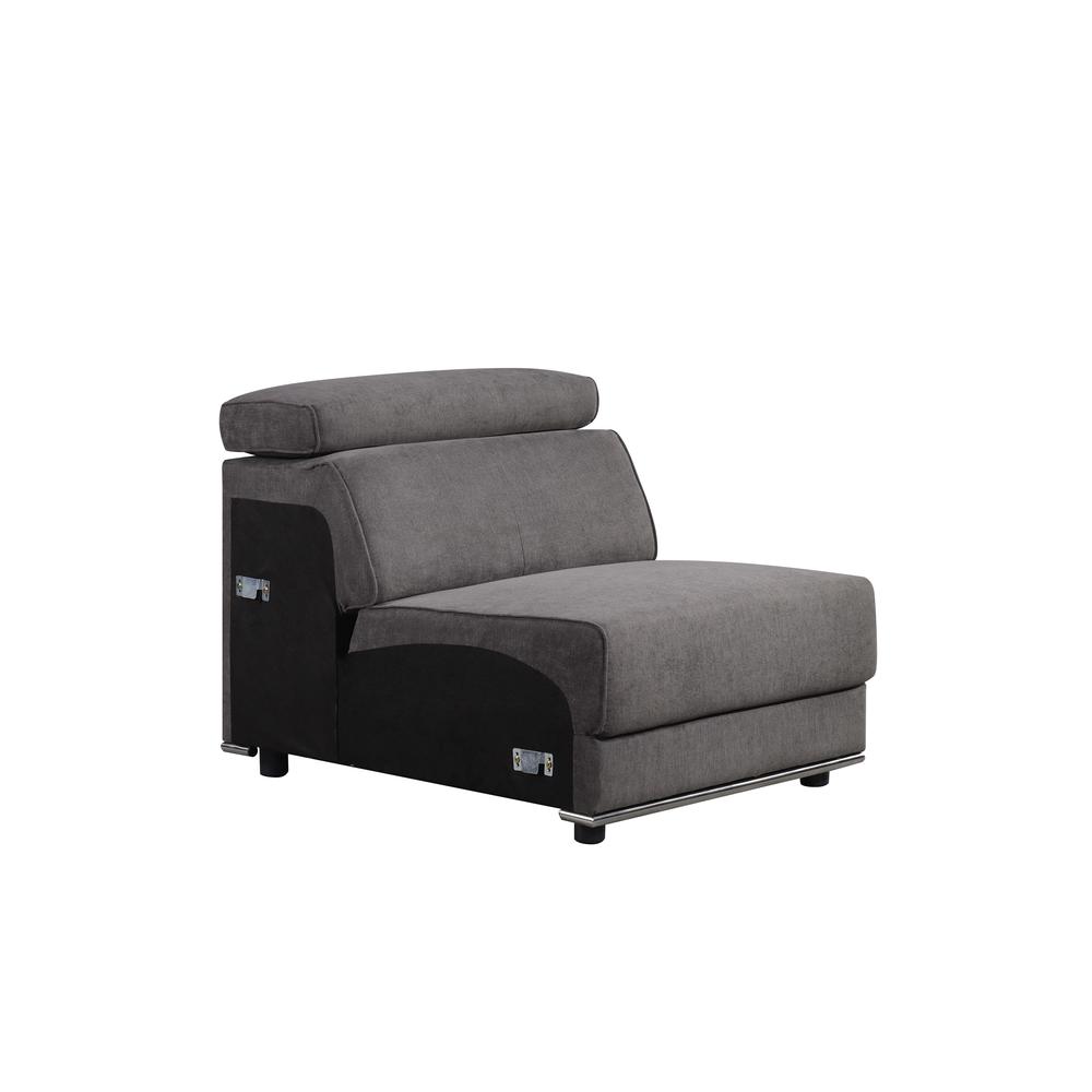 Alwin Modular Armless Chair, Dark Gray Fabric (53722). Picture 4