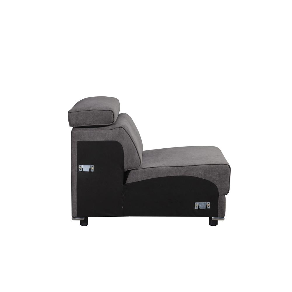 Alwin Modular Armless Chair, Dark Gray Fabric (53722). Picture 7