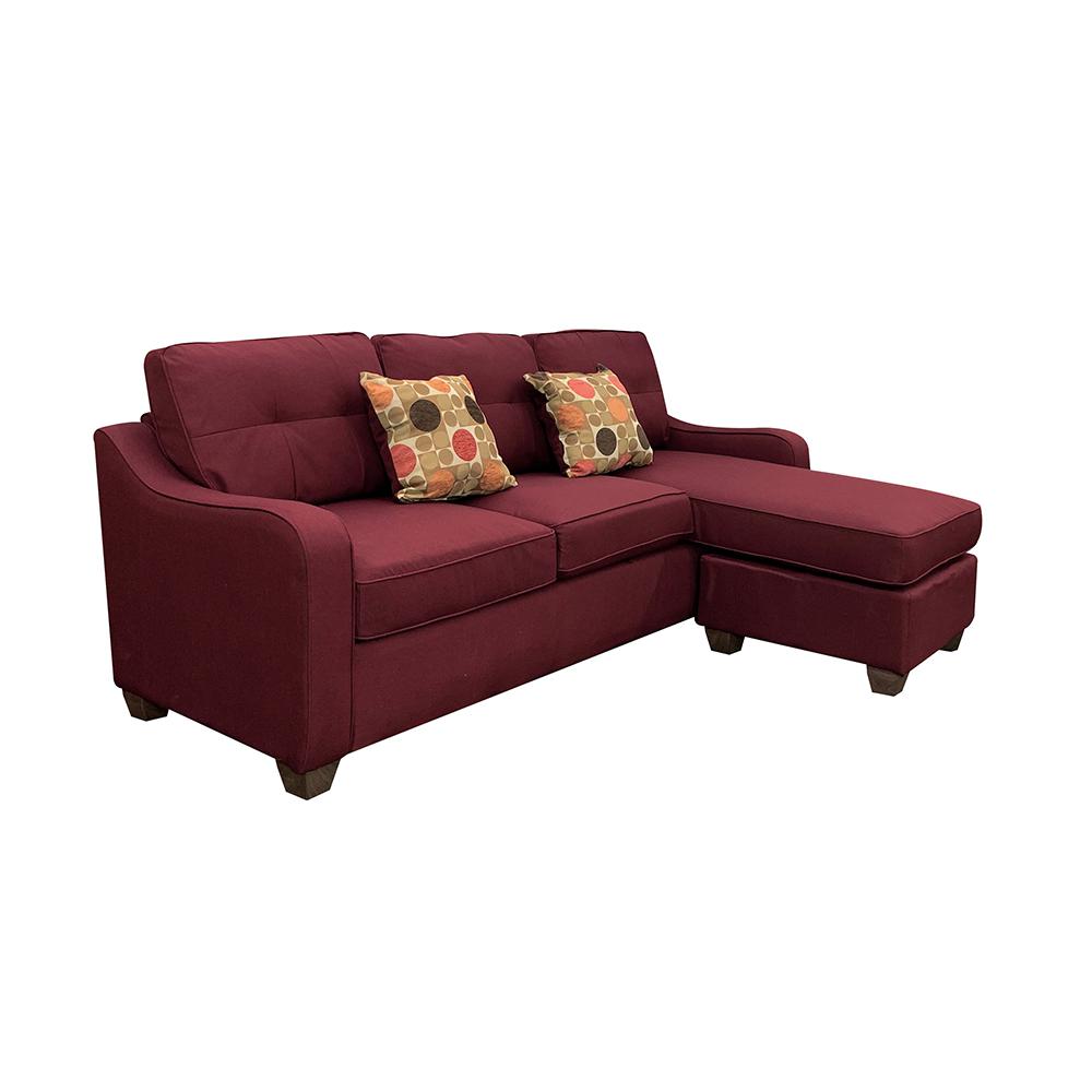 Cleavon II Sectional Sofa & 2 Pillows, Red Linen (53740). Picture 1