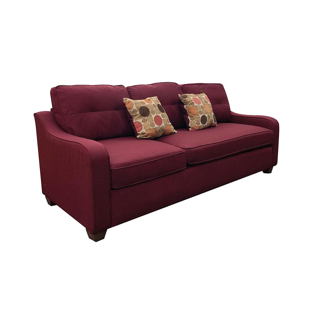 Cleavon II Sectional Sofa & 2 Pillows, Red Linen (53740). Picture 3