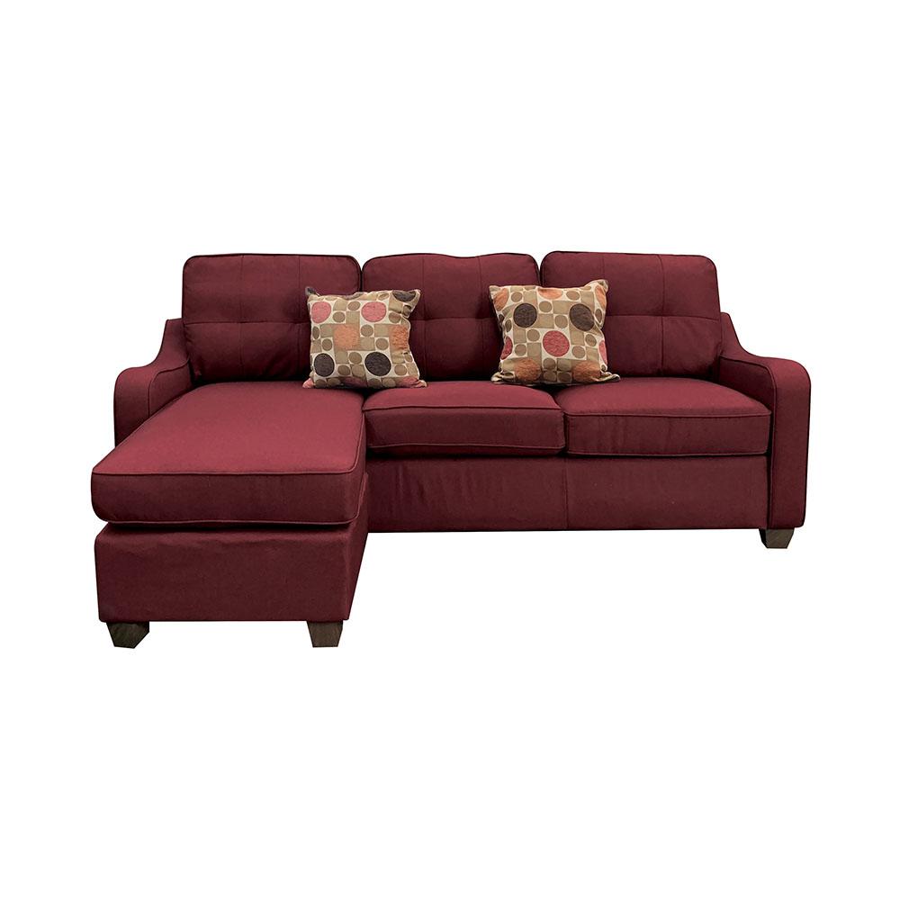 Cleavon II Sectional Sofa & 2 Pillows, Red Linen (53740). Picture 7