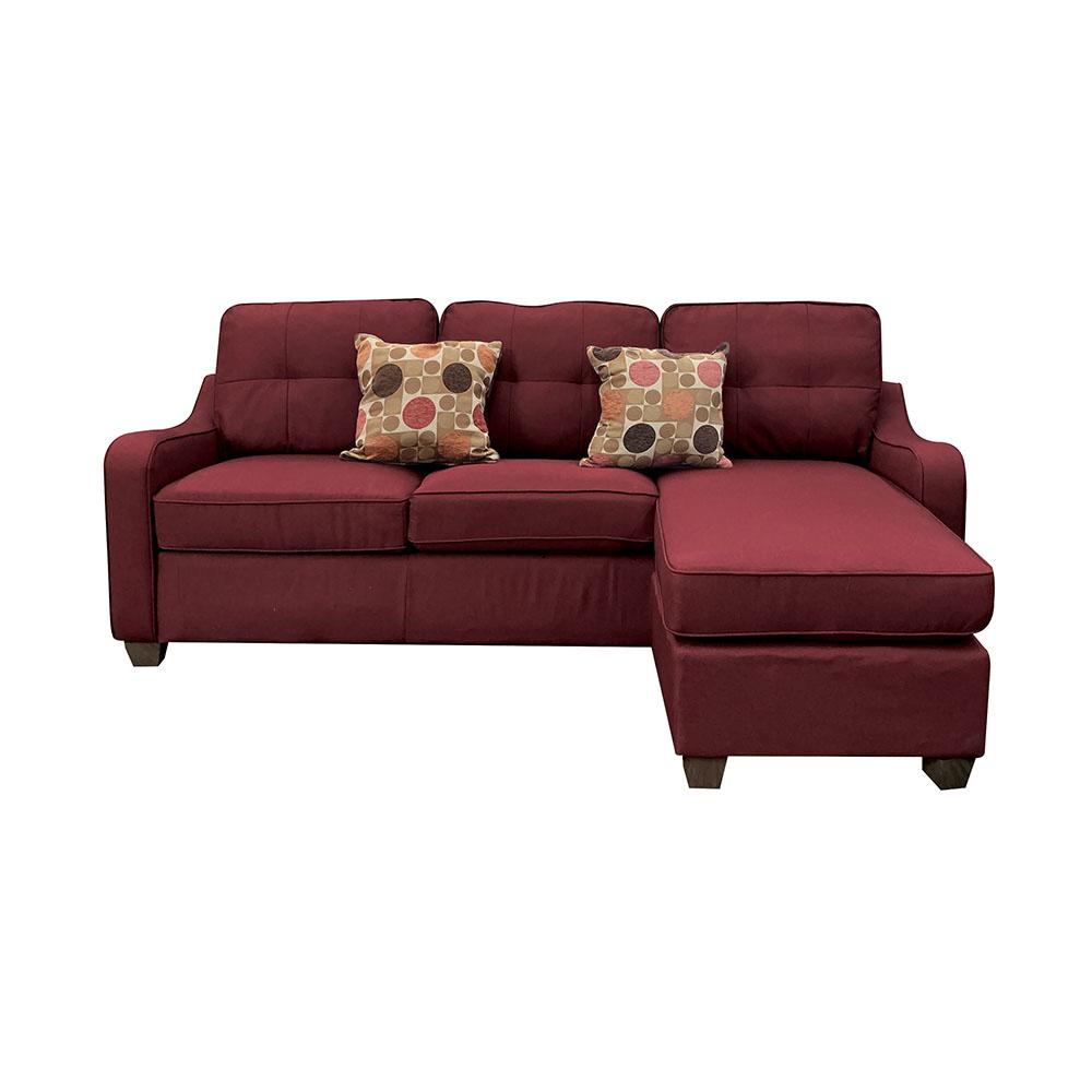 Cleavon II Sectional Sofa & 2 Pillows, Red Linen (53740). Picture 8