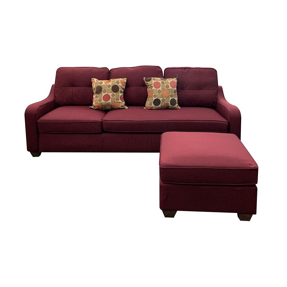 Cleavon II Sectional Sofa & 2 Pillows, Red Linen (53740). Picture 9