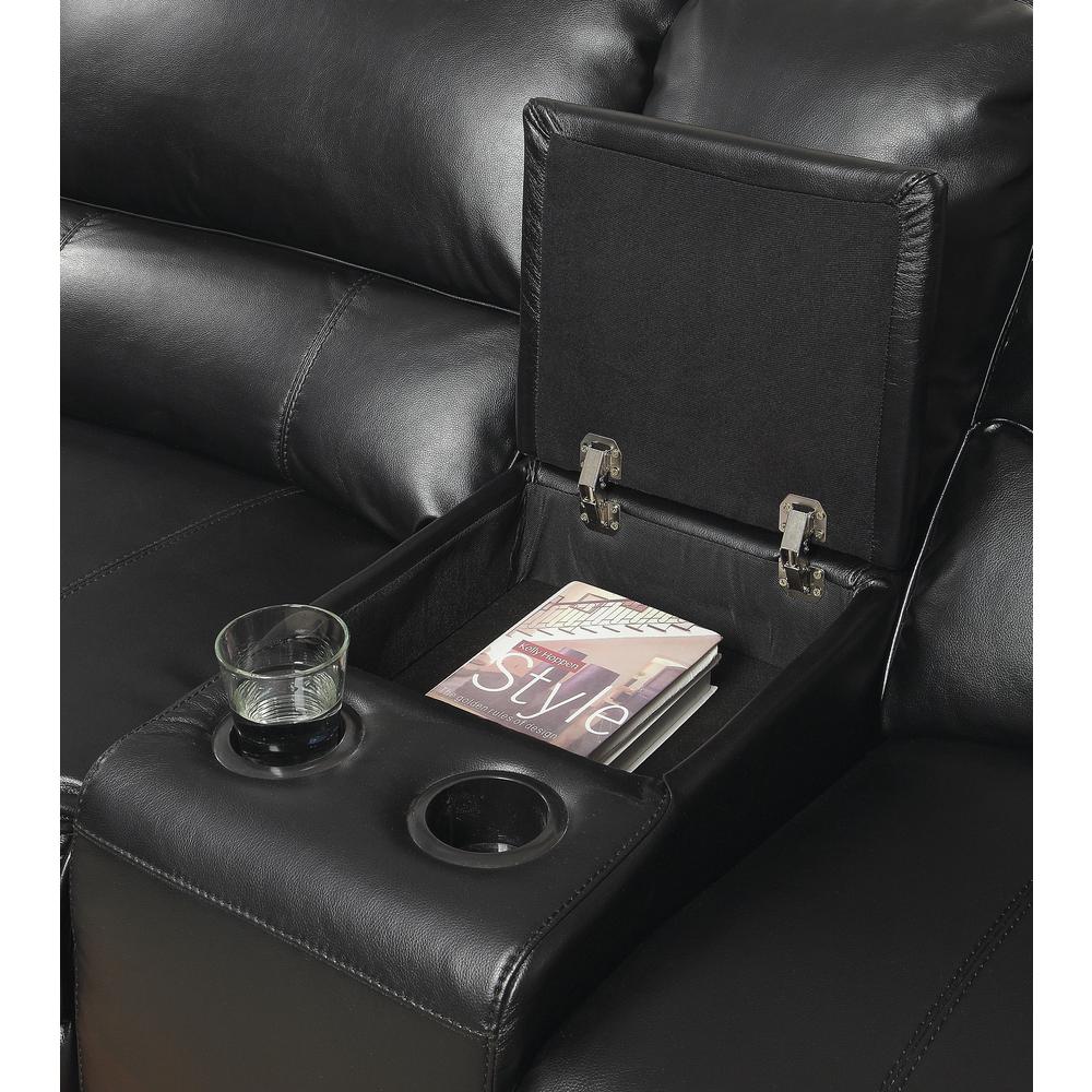ACME Saul Sectional Sofa (Power Motion/USB Dock), Black Leather-Aire (1Set/6Ctn). Picture 2