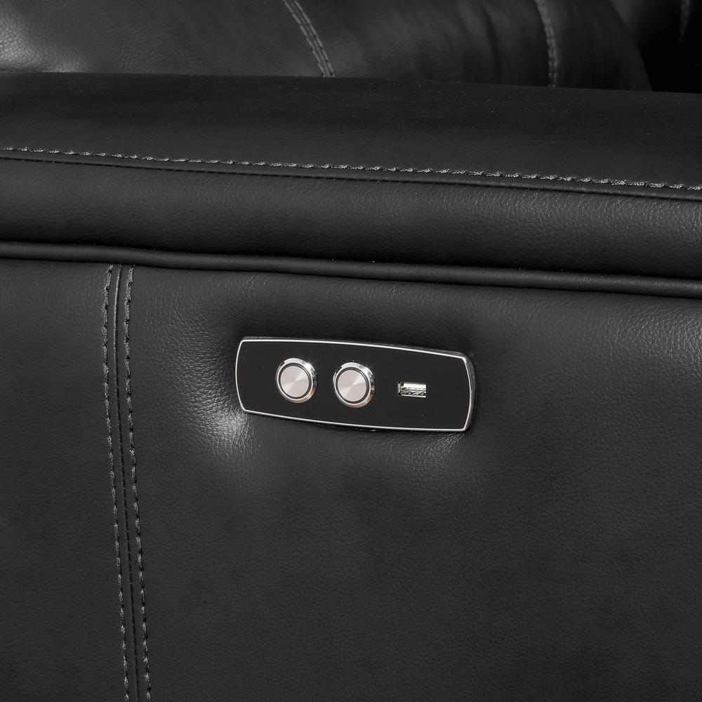 ACME Saul Sectional Sofa (Power Motion/USB Dock), Black Leather-Aire (1Set/6Ctn). Picture 3