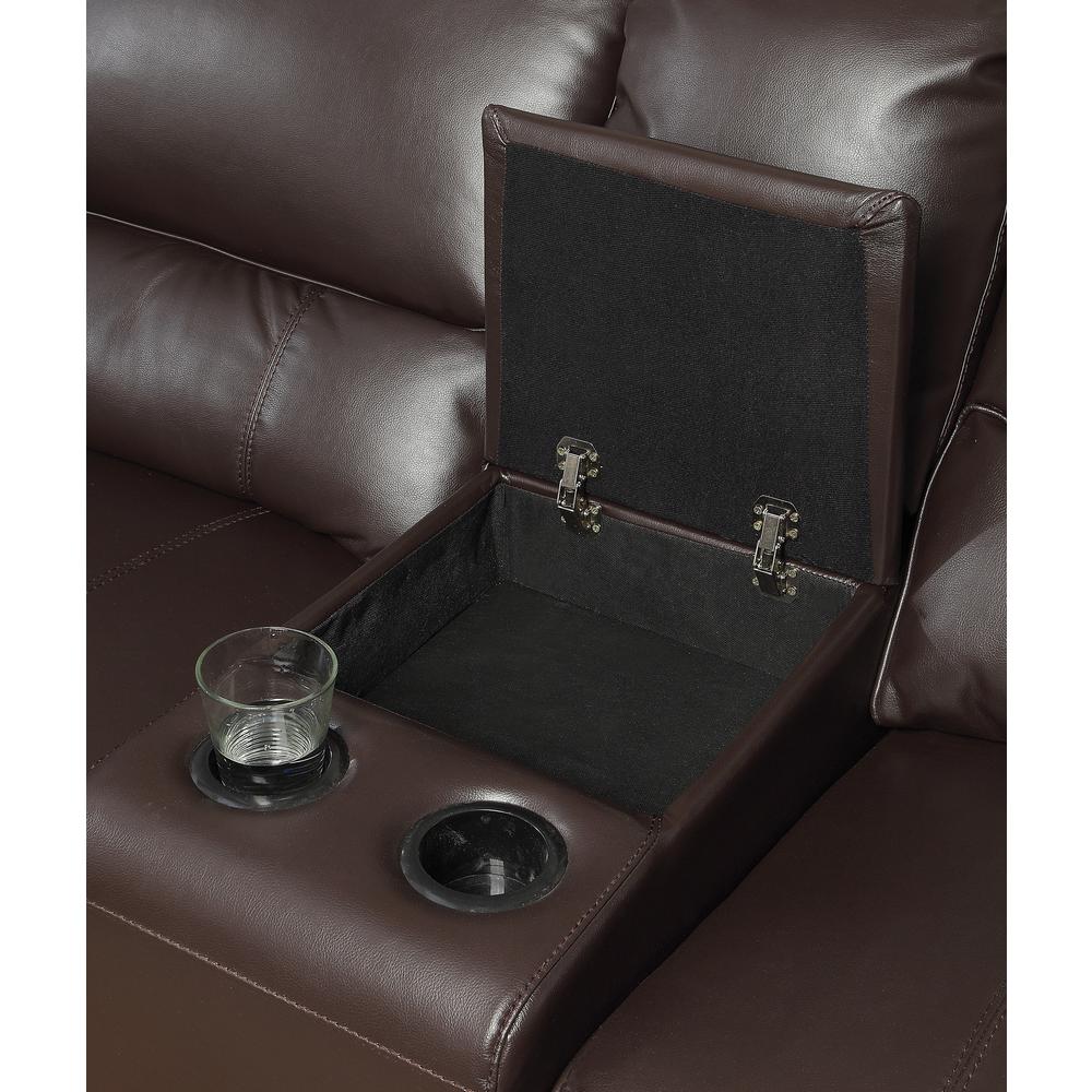 ACME Saul Sectional Sofa (Power Motion/USB Dock), Espresso Leather-Aire (1Set/6Ctn). Picture 2