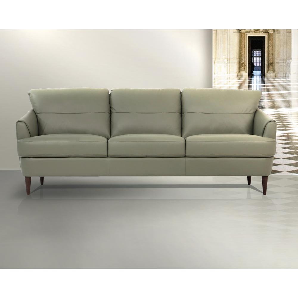Sofa, Moss Green Leather 54570. Picture 1