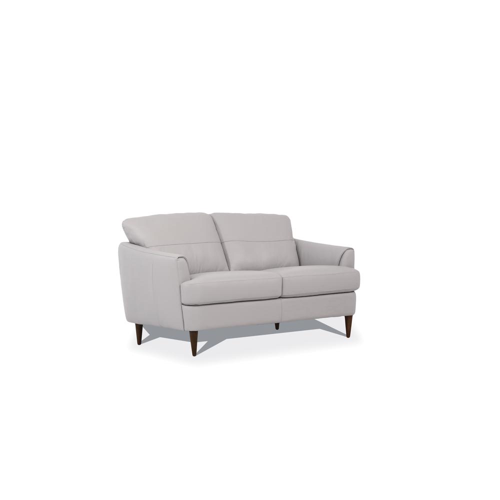 Loveseat, Pearl Gray Leather 54576. Picture 1