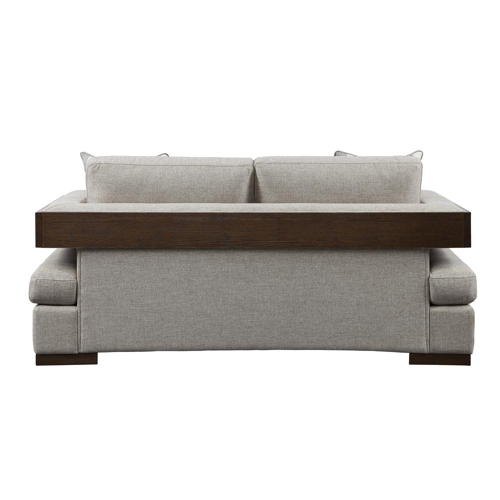 Loveseat (w/2 Pillows), Fabric & Walnut 54851. Picture 2