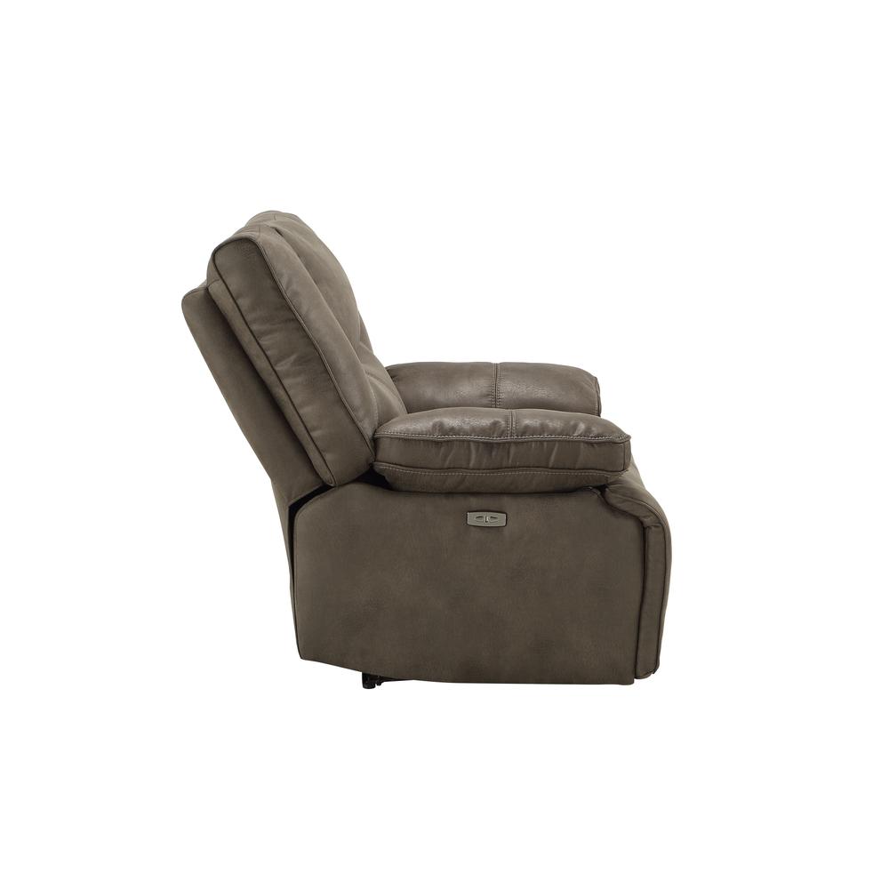 Loveseat (Power Motion), Gray Leather-Aire 54896. Picture 1