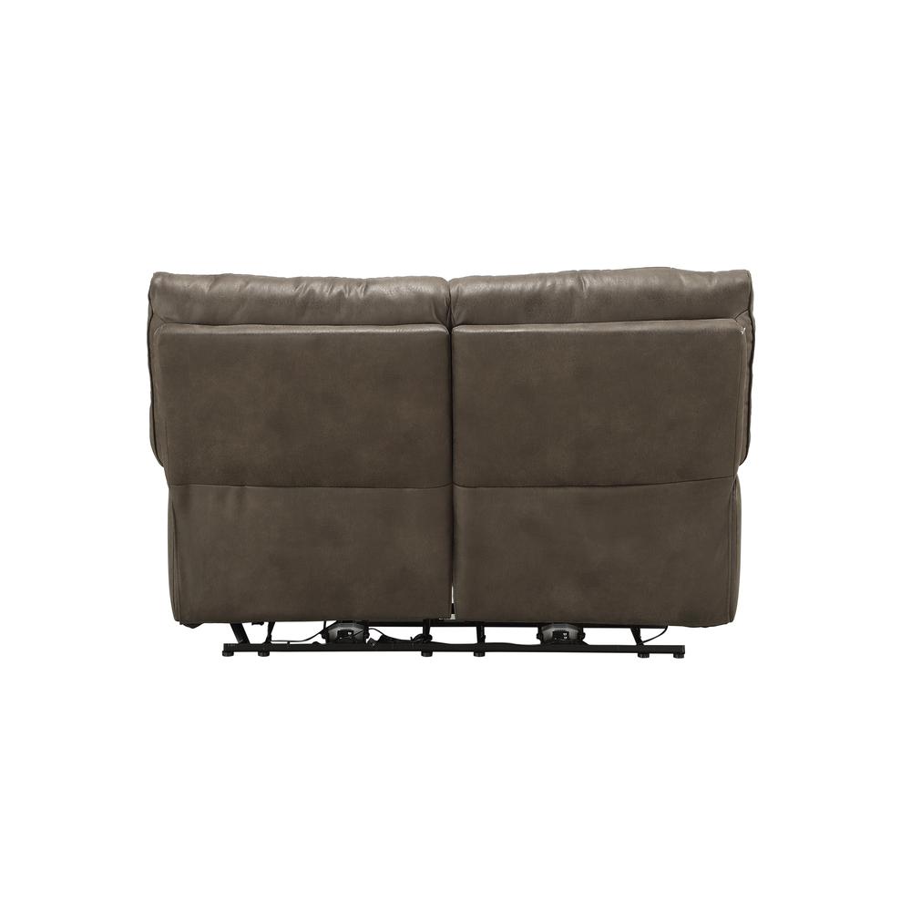 Loveseat (Power Motion), Gray Leather-Aire 54896. Picture 4