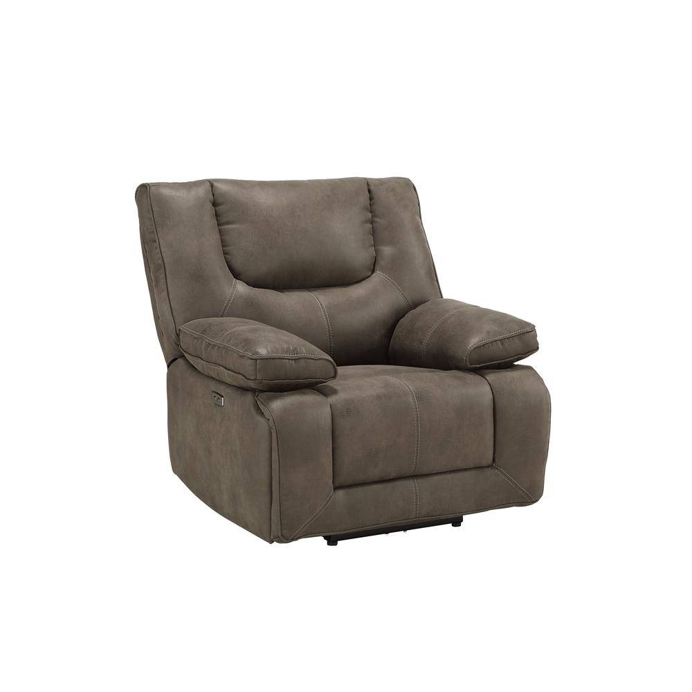 Recliner (Power Motion), Gray Leather-Aire 54897. Picture 2