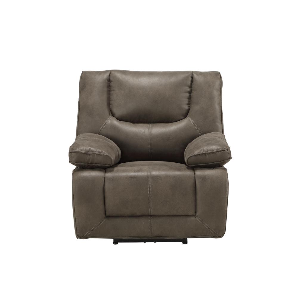 Recliner (Power Motion), Gray Leather-Aire 54897. Picture 5