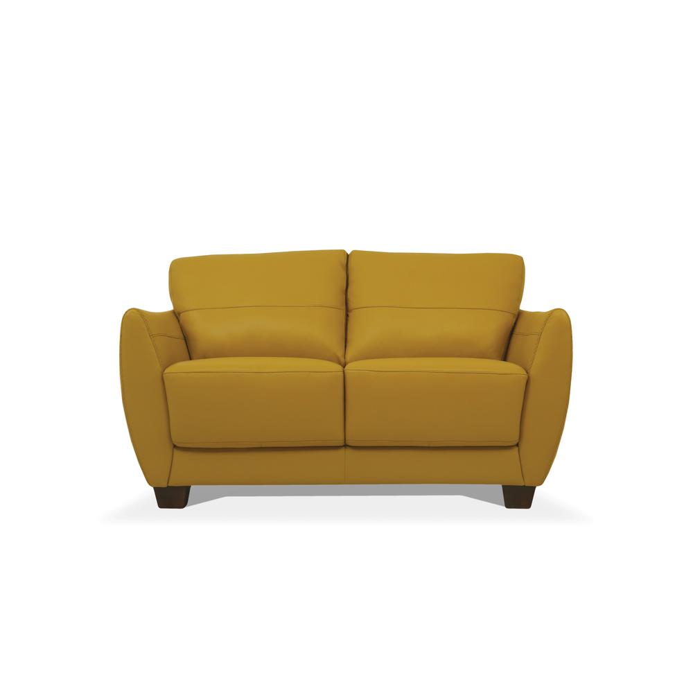Loveseat, Mustard Leather 54946. Picture 2