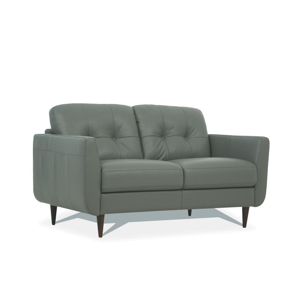 Loveseat, Pesto Green Leather 54961. Picture 3