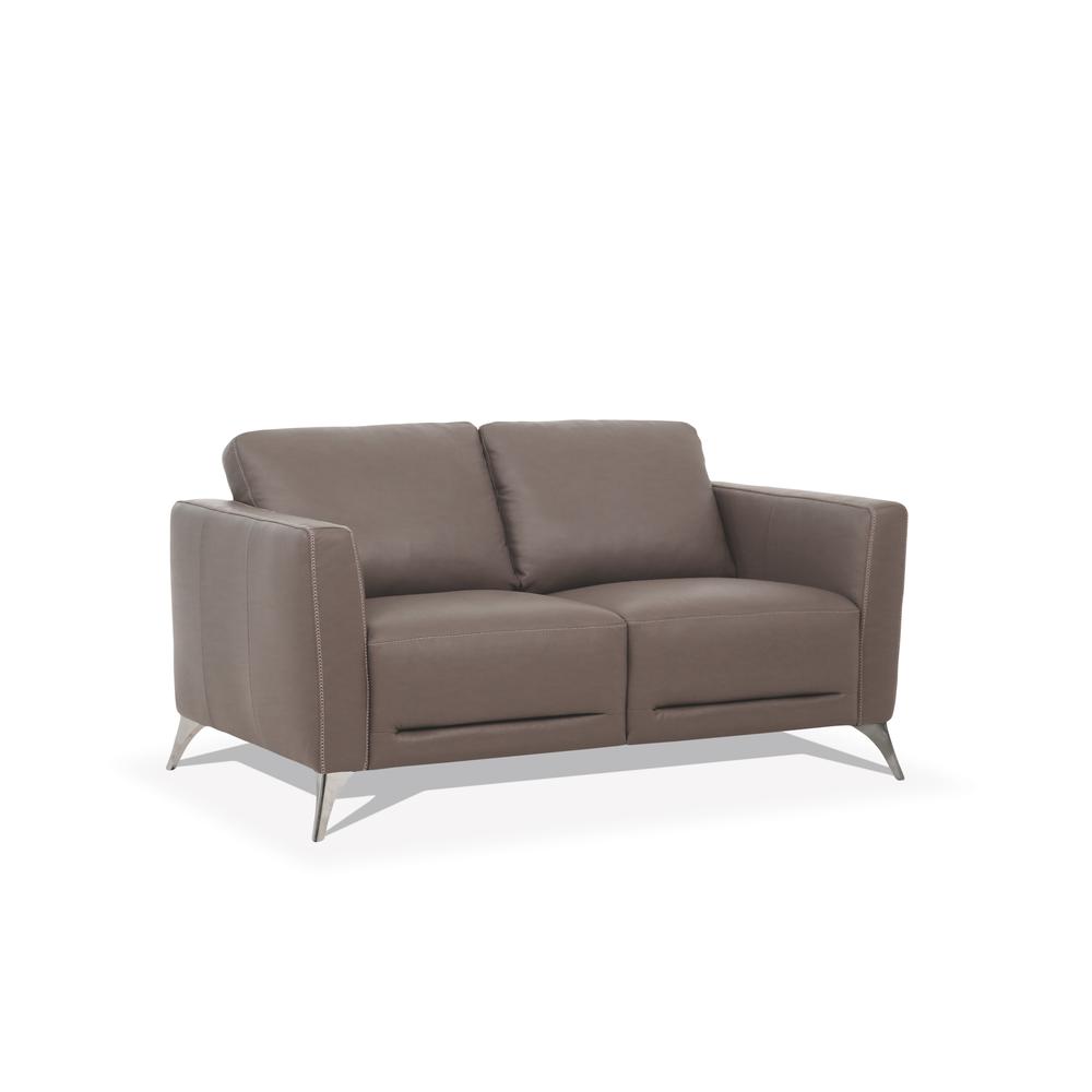 Loveseat, Taupe Leather 55001. Picture 2