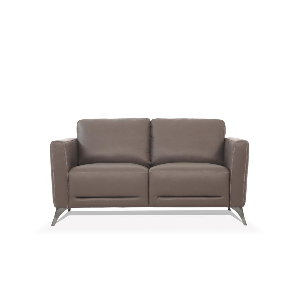Loveseat, Taupe Leather 55001. Picture 3
