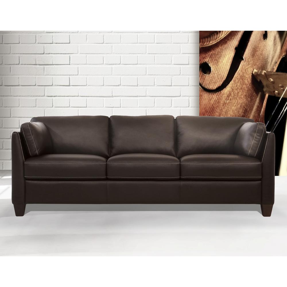 Sofa, Chocolate Leather 55010. Picture 1