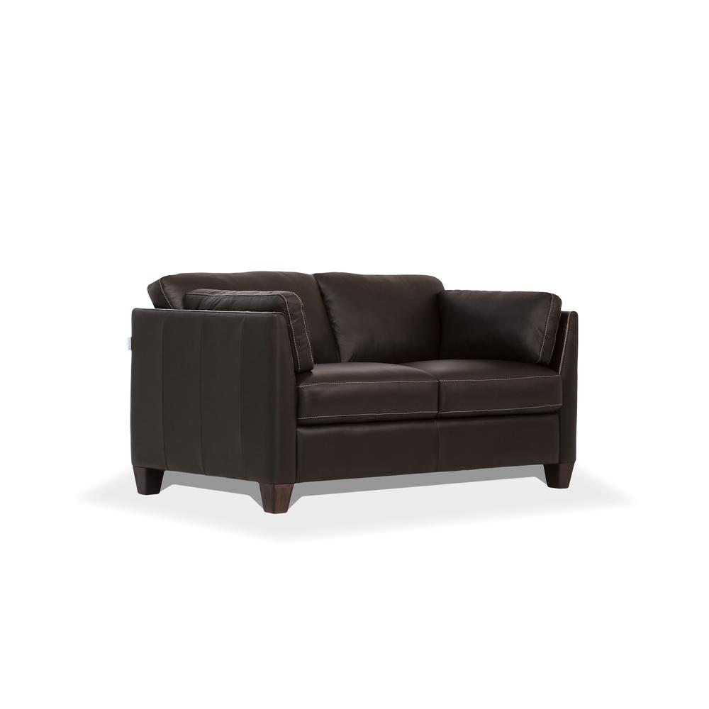 Loveseat, Chocolate Leather 55011. Picture 2