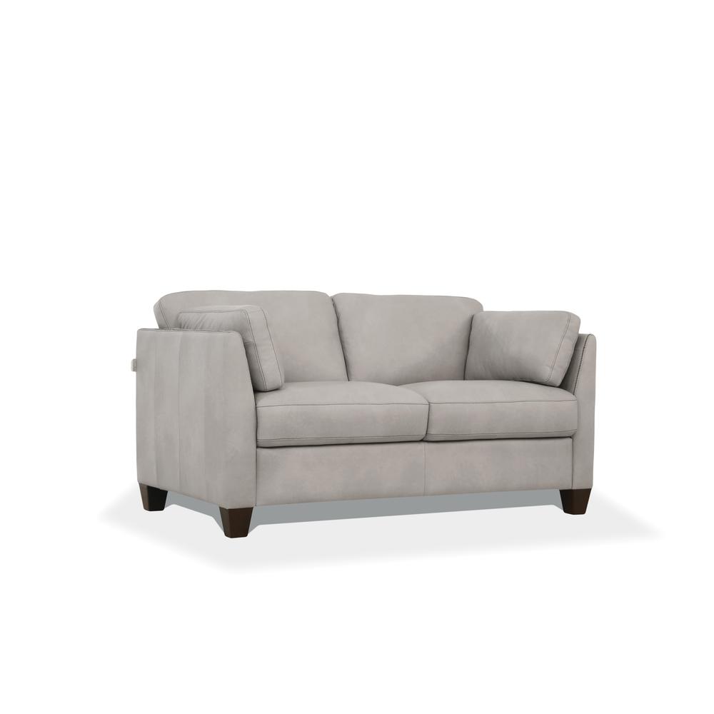 Loveseat, Dusty White Leather 55016. Picture 1