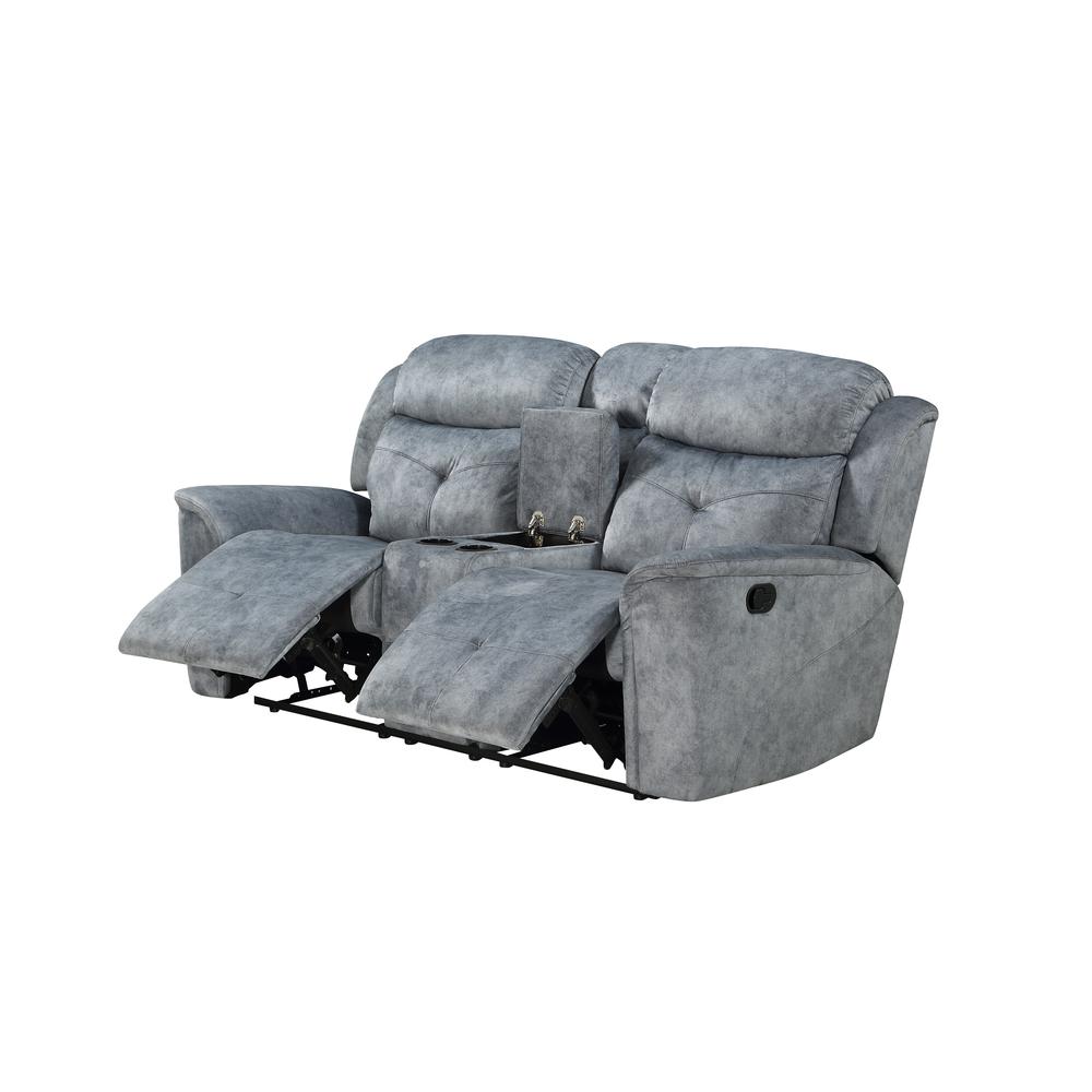 Loveseat w/Console (Motion), Silver Gray Fabric 55031. Picture 3