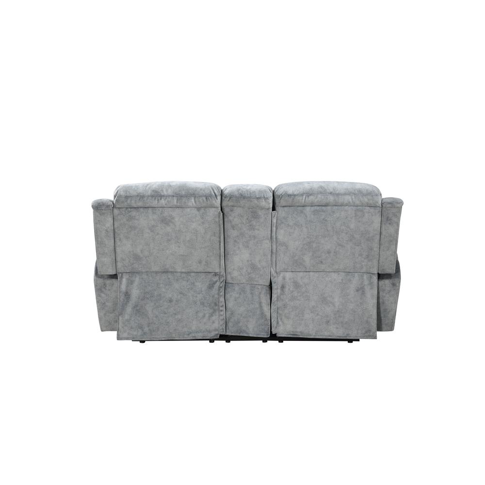 Loveseat w/Console (Motion), Silver Gray Fabric 55031. Picture 4