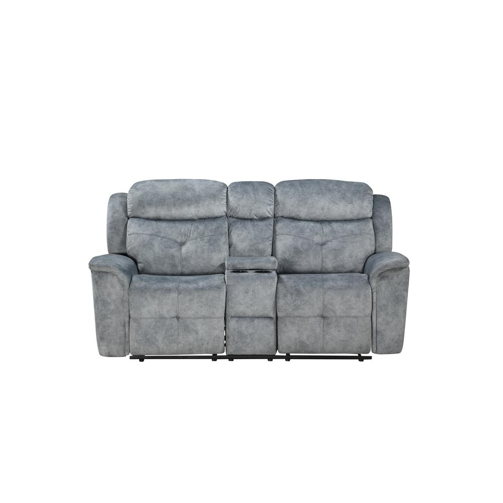 Loveseat w/Console (Motion), Silver Gray Fabric 55031. Picture 5