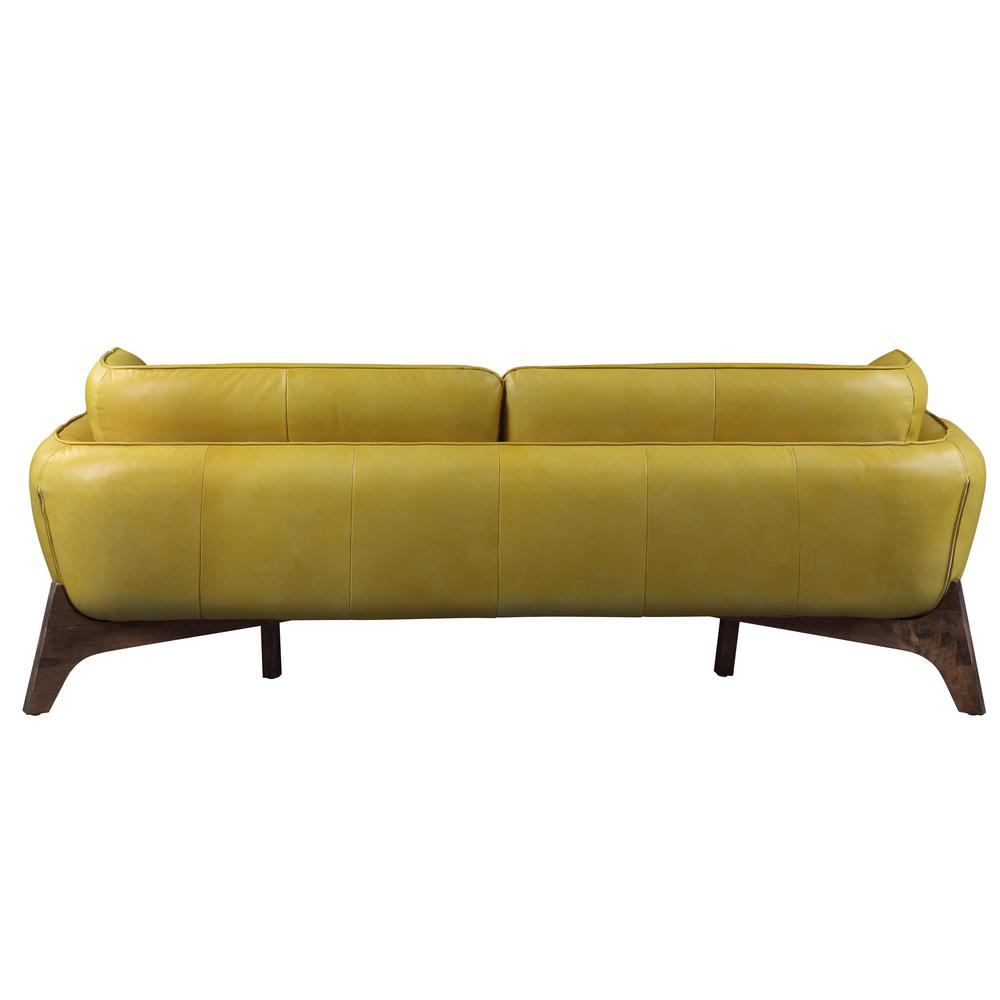 Pesach Sofa, Mustard Leather. Picture 2