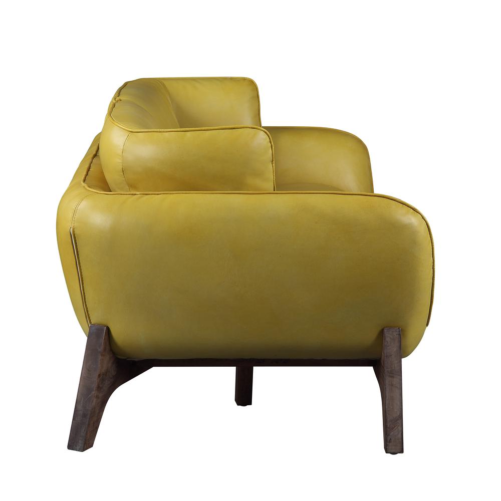 Pesach Sofa, Mustard Leather. Picture 4