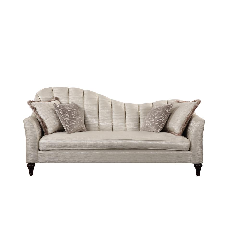 Athalia Sofa w/4 Pillows, Shimmering Pearl (55305). Picture 3