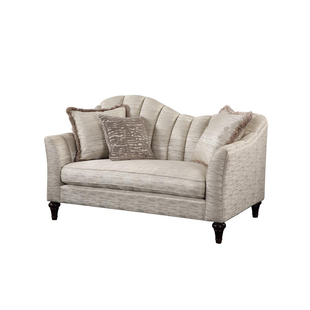 Athalia Loveseat w/3 Pillows, Shimmering Pearl (55306). Picture 1