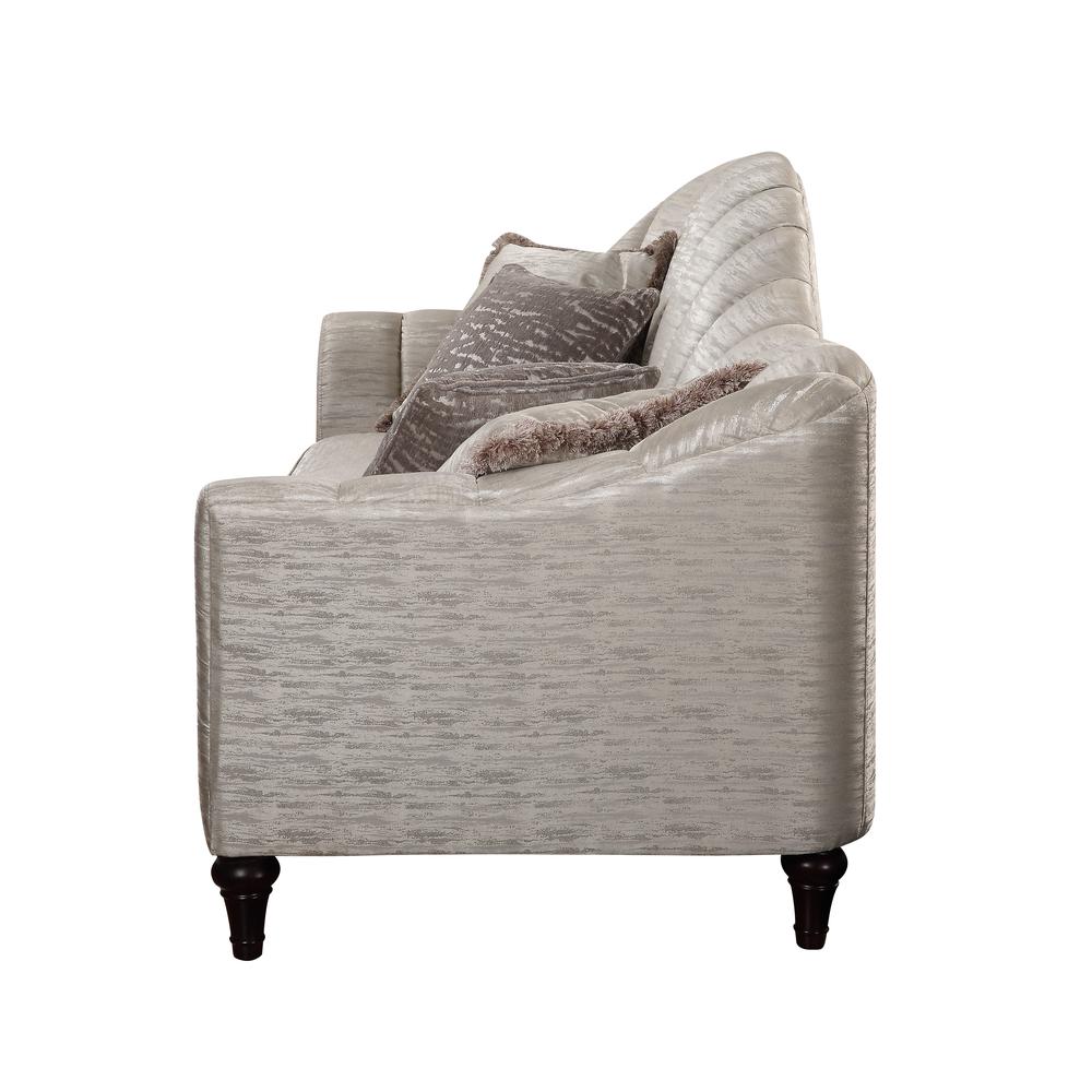 Athalia Loveseat w/3 Pillows, Shimmering Pearl (55306). Picture 4
