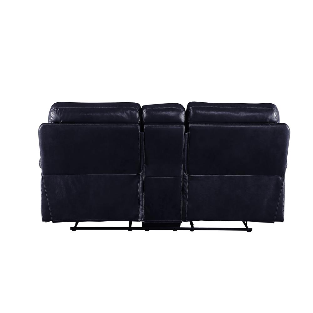 Loveseat w/Console (Motion), Navy Leather-Gel Match 55371. Picture 4