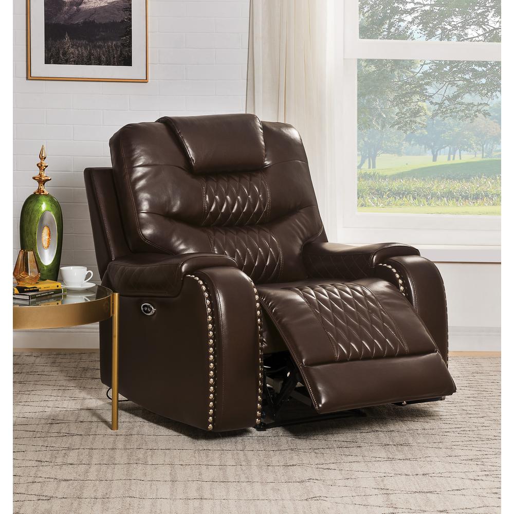 Recliner (Power Motion), Brown PU 55418. Picture 1