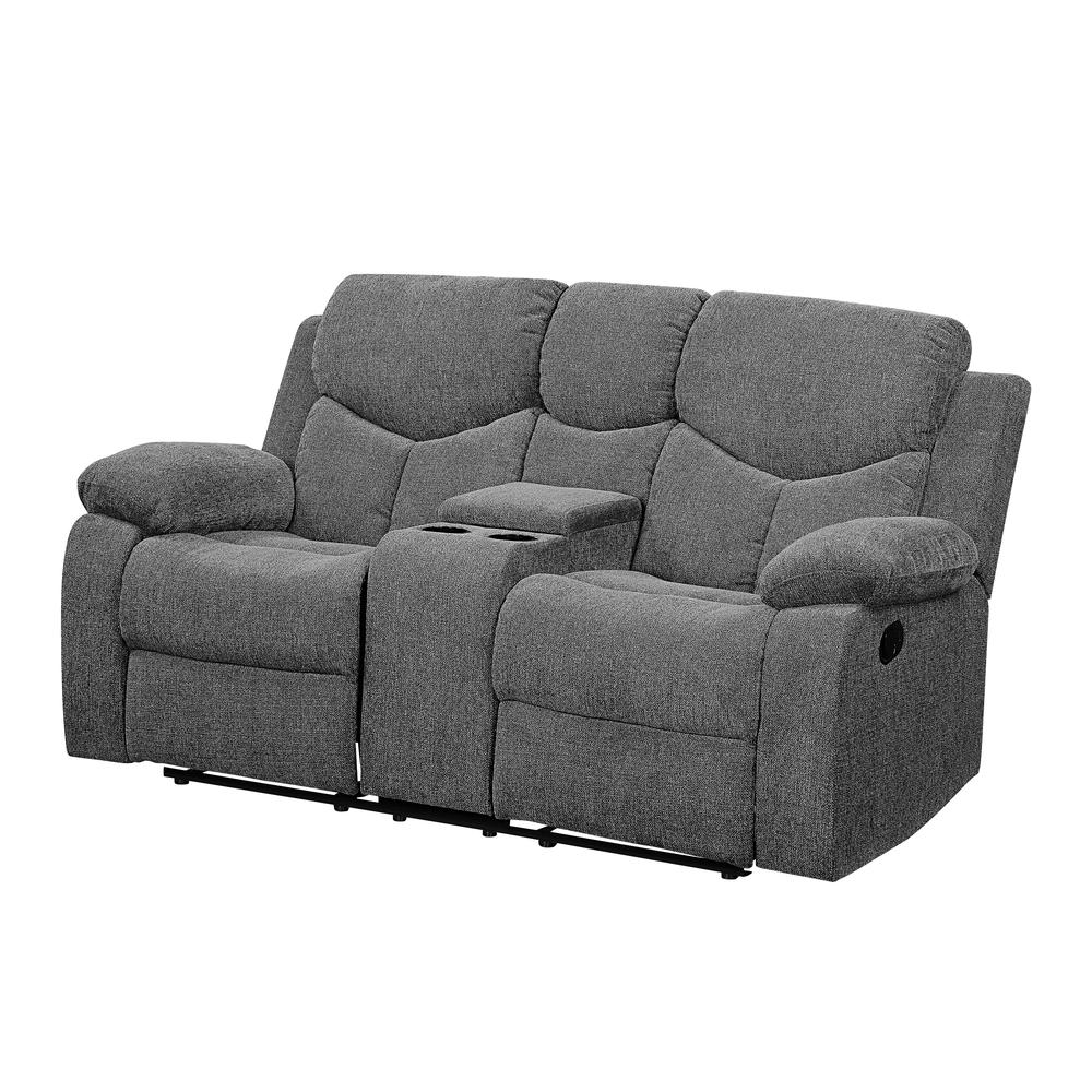 Loveseat w/Console (Motion), Gray Chenille 55441. Picture 2