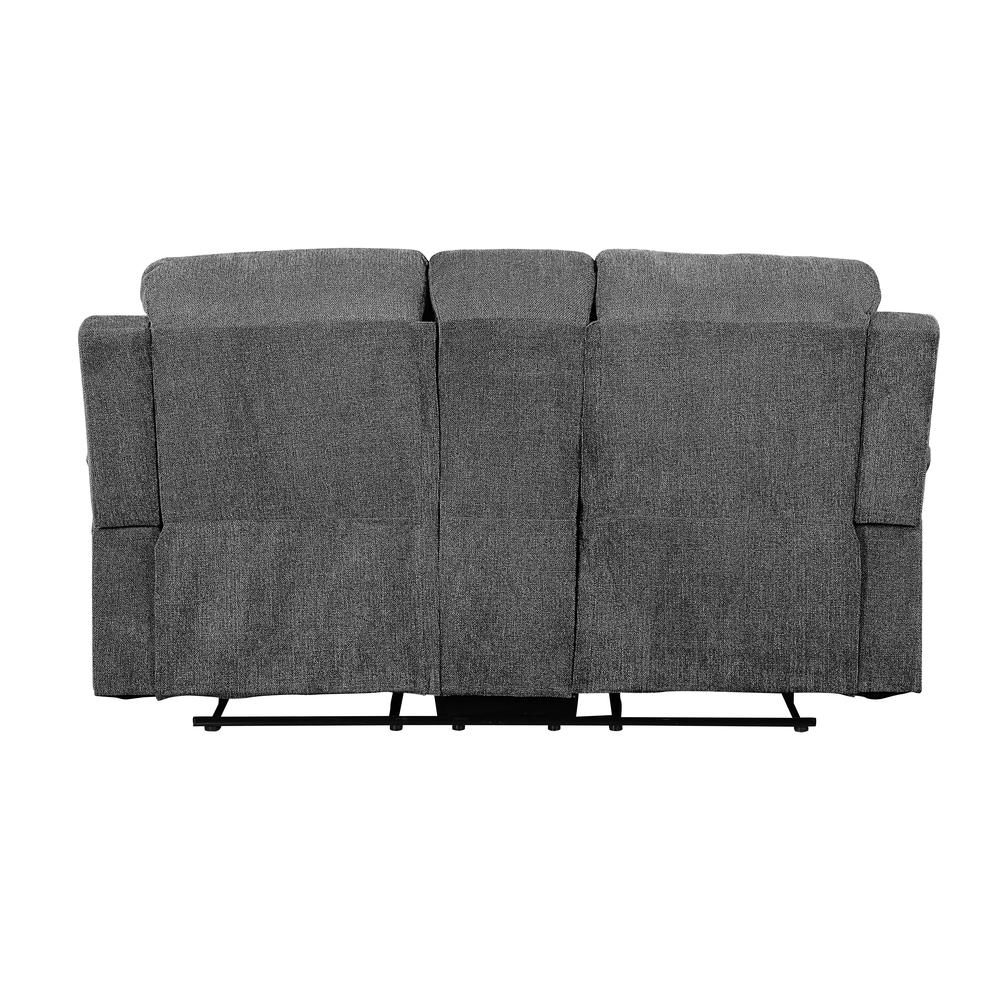 Loveseat w/Console (Motion), Gray Chenille 55441. Picture 4