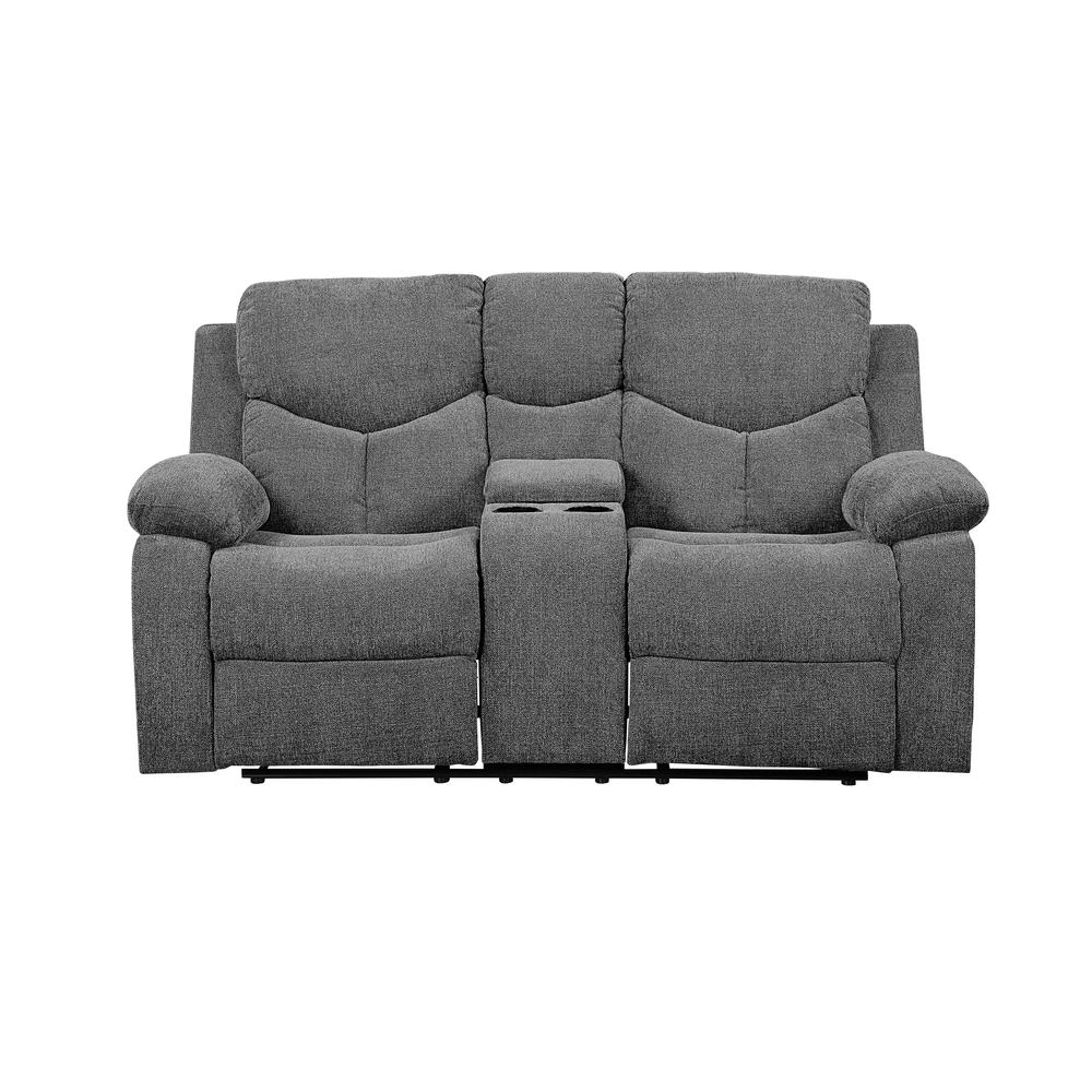 Loveseat w/Console (Motion), Gray Chenille 55441. Picture 5