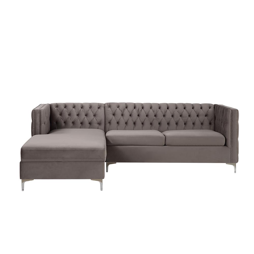 Sullivan Sectional Sofa, Gray Velvet (55495). Picture 4