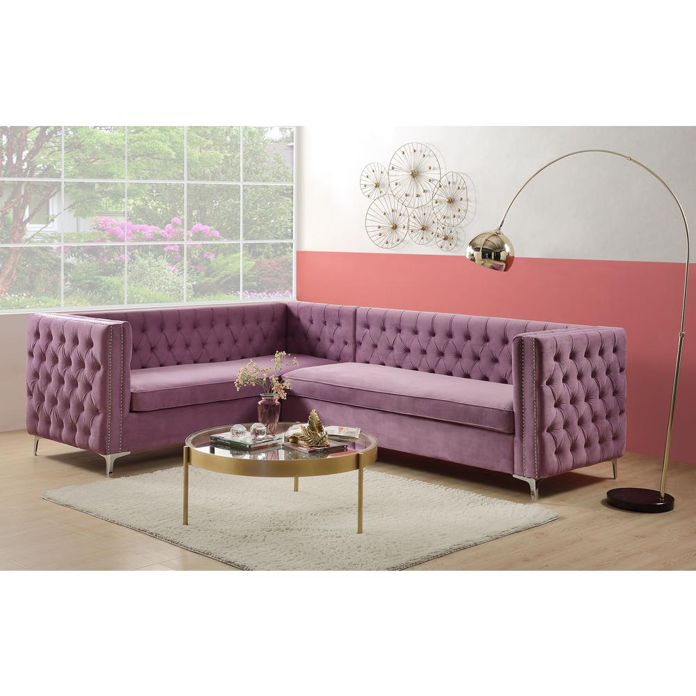 Rhett Sectional Sofa, Purple Velvet (55500). Picture 10
