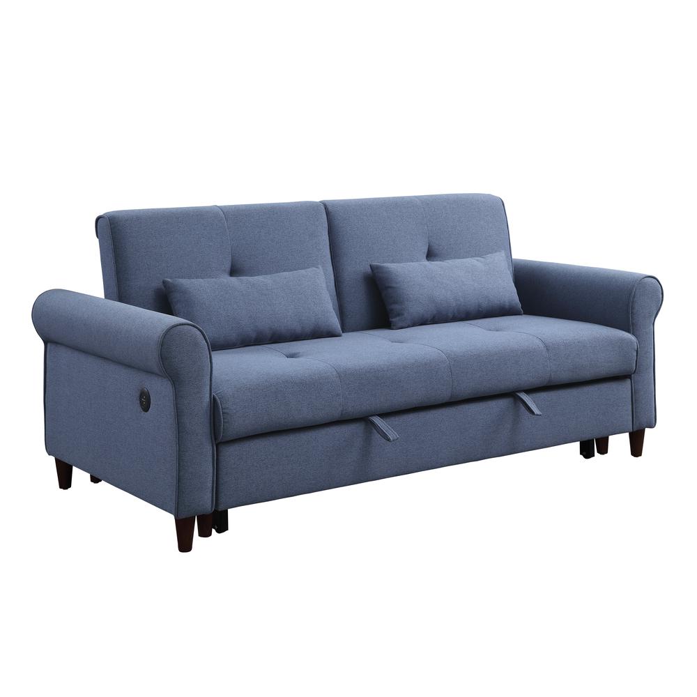 Nichelle Sleeper Sofa, Blue Fabric (55565). The main picture.