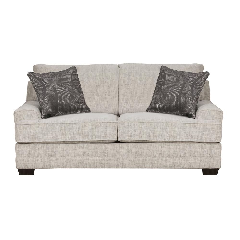 Loveseat (w/2 Pillows), Beige/Gray Chenille 55806. Picture 1